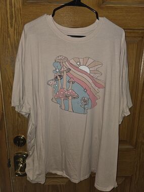 torrid Pale Pink Short-Sleeve Tee with Retro Mushroom Graphic